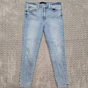 Joes Jeans The Charlie High Rise Skinny Crop Light Wash Blue Denim Size 30